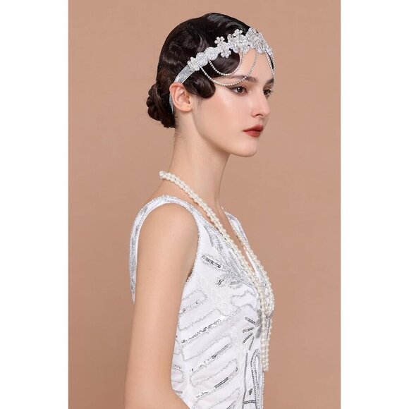 1920s Flapper Headpiece Roaring 20s Headband Vintage Hair Accessory main image 5